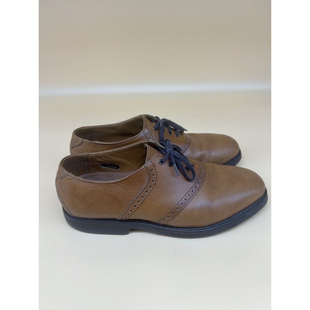 Allen Edmonds Brown Leather Oxford 8.5 D Cap Toe Vibram Sole USA - Picture 4 of 10